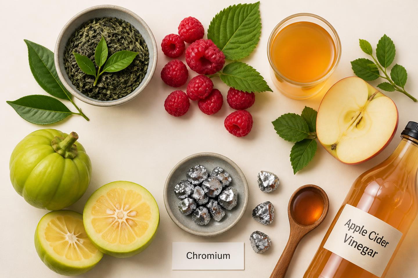 Natürliche Inhaltsstoffe von Vitaslimex Diet: Grüntee, Garcinia, Apfelessig, Chrom und Beeren